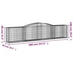 vidaXL Paniers à gabions arqués 20 Pièces 400x50x80/100 cm Fer galvanisé