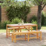 vidaXL Ensemble de salle à manger de jardin 3 pièces en bois d'acacia massif