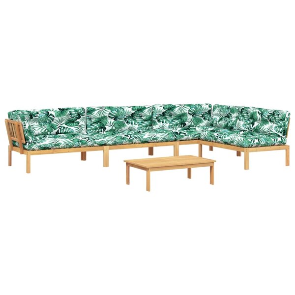vidaXL Salon palette de jardin avec coussins 5Pièces bois d'acacia massif