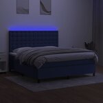 vidaXL Sommier à lattes de lit et matelas et LED Bleu 160x200 cm Tissu