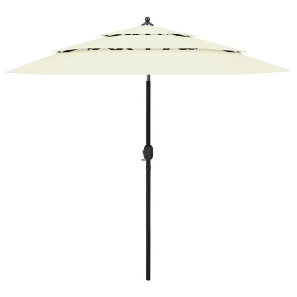 vidaXL Parasol de jardin à 3 niveaux avec mât en aluminium sable 2 5 m