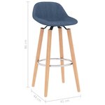 vidaXL Tabourets de bar lot de 2 bleu tissu