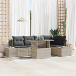 vidaXL Ensemble de canapé de jardin 6 Pièces Gris clair Poly rotin