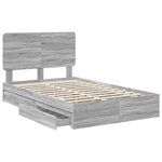 vidaXL Lit de Rangement Gris Sonoma 135 x 190 cm Bois d'ingénierie