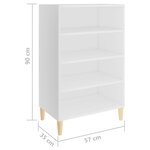 vidaXL Buffet Blanc 57x35x90 cm Bois d’ingénierie