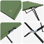 vidaXL Lit de soleil pliable avec sac de transport vert armée en toile Oxford 600D