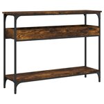 vidaXL Table console avec étagère chêne fumé 100x29x75 cm