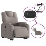 vidaXL Fauteuil inclinable électrique taupe tissu