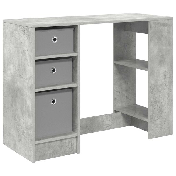vidaXL Bureau Gris béton Bois d'ingénierie 100 x 40 x 75 cm