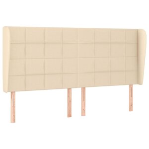 vidaXL Tête de lit avec oreilles Crème 183x23x118/128 cm Tissu