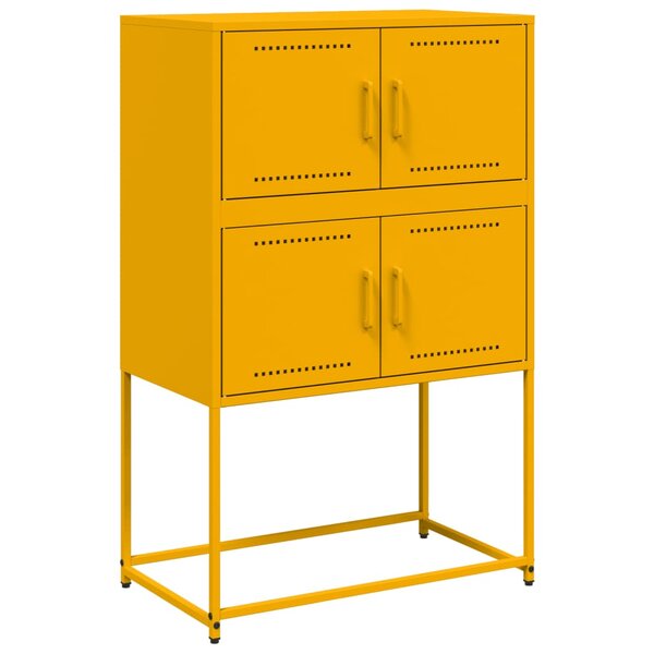 vidaXL Buffet jaune moutarde 68 5x38 5x107 cm acier