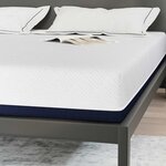 vidaXL Matelas Blanc et Bleu 180 x 200 cm Mousse à mémoire de gel