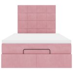 vidaXL Cadre de lit ottoman avec matelas rose 120x200 cm velours