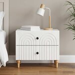 vidaXL Cabinet de chevet avec tiroir Blanc brillant 62 x 34 5 x 48 cm