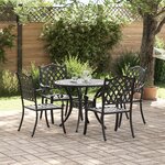 Set de table de jardin 5 pièces en aluminium noir