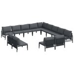 vidaXL Ensemble de canapé de jardin avec coussin Anthracite Acier