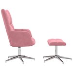 vidaXL Chaise de relaxation avec tabouret Rose Velours