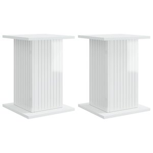 vidaXL Support de Plante 2 pc Blanc brillant 30 5 x 30 x 43 cm