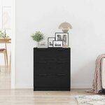 vidaXL Buffet avec tiroir Noir 60 x 30 x 70 cm Bois d'ingénierie