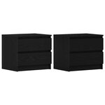 vidaXL Cabinet de chevet 2 Pièces Chêne noir 50 x 40 x 43.5 cm