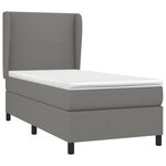 vidaXL Sommier à lattes de lit avec matelas Gris foncé 80x200 cm Tissu