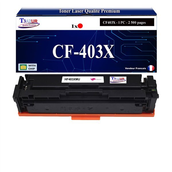 T3AZUR -Toner compatible avec CF403X (201X) pour HP Color LaserJet Pro M252dw M252n - Magenta