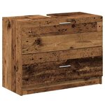 vidaXL Meuble Sous Évier Bois Ancien 78 x 37 x 59 cm Bois d'ingénierie