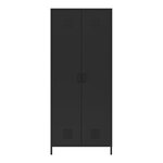 Armoire étagère 180 x 76 x 50 cm meuble de rangement métallique acier noir mat 03_0008916