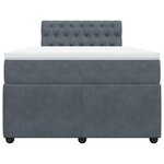 vidaXL Sommier à lattes de lit et matelas Gris foncé 120x200cm Velours