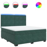 vidaXL Sommier à lattes de lit et matelas Vert foncé 180x200cm Velours