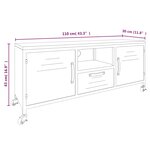 vidaXL Meuble TV Noir 110x30x43 cm Fer et bois de pin massif