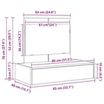 vidaXL Table de Toilette Noir 83 x 40 x 70 cm Bois d'ingénierie