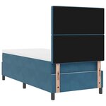 vidaXL Lit à ressorts avec matelas Bleu foncé 100 x 200 cm Velours