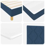 vidaXL Lit à ressorts avec matelas Bleu 190 x 90 cm tissu
