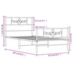 vidaXL Cadre de lit métal sans matelas avec pied de lit noir 107x203cm