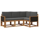 vidaXL Ensemble de canapés d'extérieur 4 Pièces Naturel et Anthracite