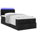 vidaXL Lit ottoman avec matelas noir 100x200 cm tissu