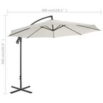 vidaXL Parasol en porte-à-faux avec poteau en acier 300 cm Sable