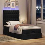 vidaXL Lit ottoman avec matelas et LED noir 80x200cm tissu