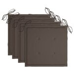 vidaXL Chaises Batavia avec coussins lot de 4 Bois de teck solide