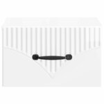 vidaXL Cabinet de chevet mural Blanc brillant 34 5 x 33 x 20 cm