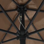 vidaXL Parasol de jardin avec lumières LED et mât en aluminium taupe