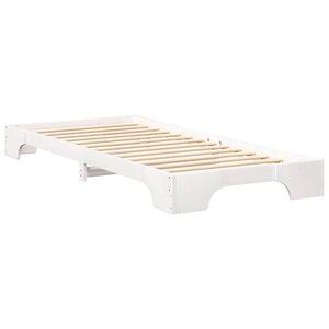 vidaXL Cadre de lit surélevé avec stockage Blanc bois