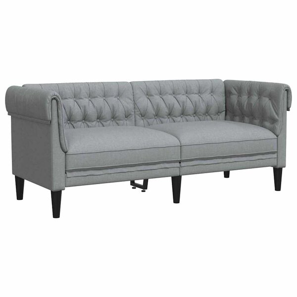 vidaXL Canapé Chesterfield Gris clair 182.5 x 74.5 x 74.5 cm tissu