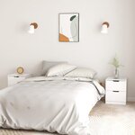 vidaXL Tables de chevet 2Pièces Blanc brillant 40x40x50cm bois ingénierie
