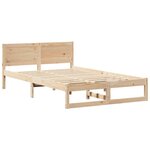 vidaXL Cadre de lit avec tête de lit Naturel 140 x 190 cm Pin massif