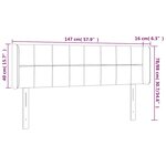 vidaXL Tête de lit à LED Vert foncé 147x16x78/88 cm Velours