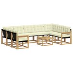 vidaXL Ensemble de canapés d'extérieur 10 Pièces Blanc et crème