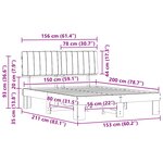 vidaXL Cadre de lit avec tête de lit rembourrée Noir 150 x 200 cm