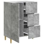 vidaXL Buffet Gris béton 66 x 34 5 x 90 cm Bois d'ingénierie